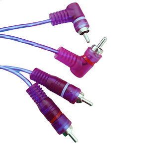 Cable RCA 2 x RCA plug macho right angle - 2 x RCA plug macho / 6 mts
