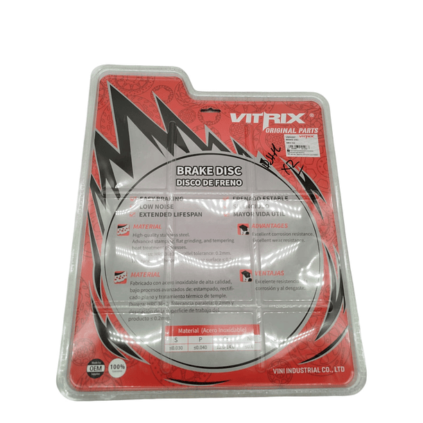 Discos De Freno Mrx - 150 Marca Vitrix - 3