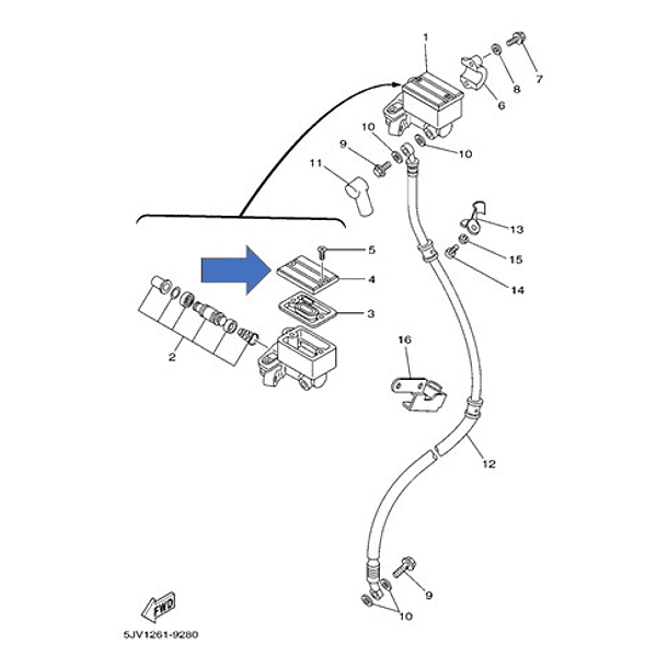tapa liquido freno rx115 xt225 original 4