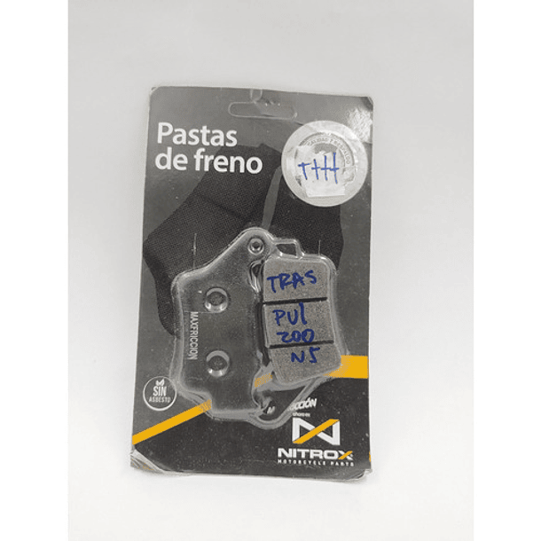 pastilla de freno trasera pulsar 200ns-bws125 fi nitrux