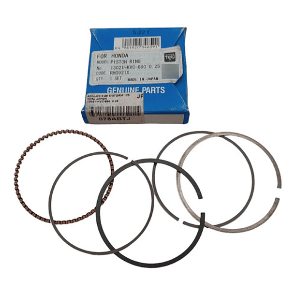 anillos e-storm125-cb125e 0.25 tkrj + 2