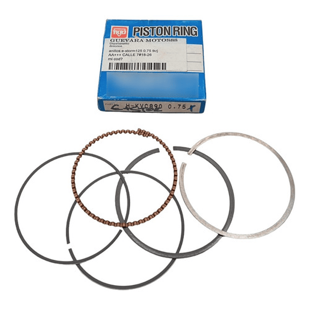 anillos e-storm125-cb125e 0.75 tkrj + 2
