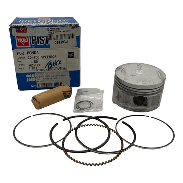 kit piston cd100 splendor 1.50 tkrj + 2