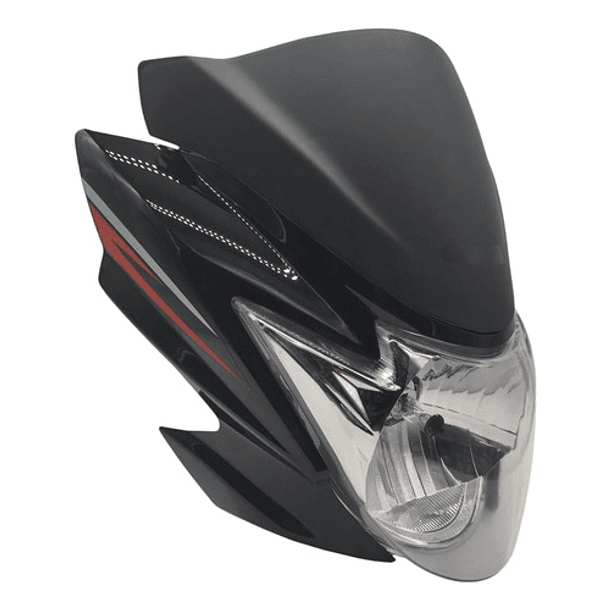 Farola Hayate Completa Negro Con Calcas Roja Evol 2