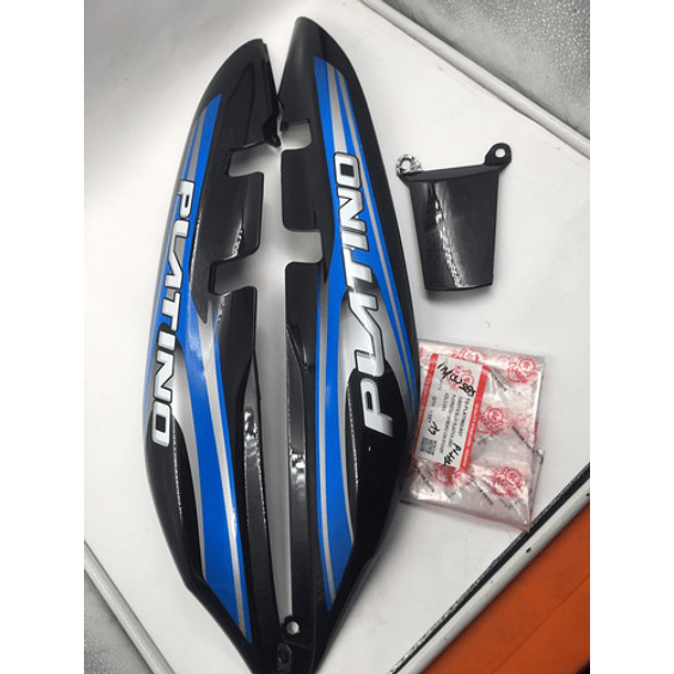 Cola Sillin Platino-100 Negra Con Calcomanias Azul //kanuni/ 3