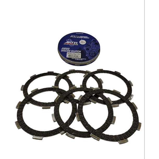 Juego Disco Clutch Akt Nkd125 Carguero 3w200 Original 2