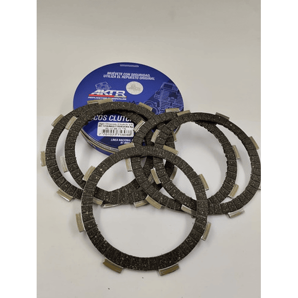 Juego Disco Clutch Akt Nkd125 Carguero 3w200 Original 8