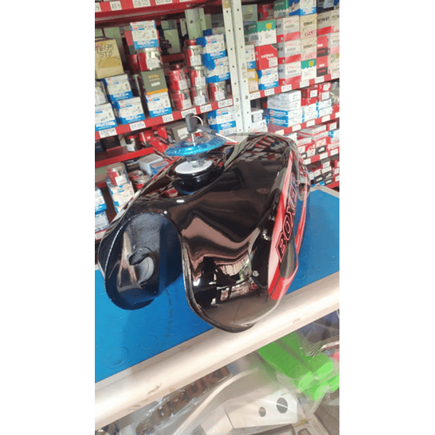 Tanque  Gasolina Boxer Ct-100 Calcas Rojas + Tapa Gasolina 2