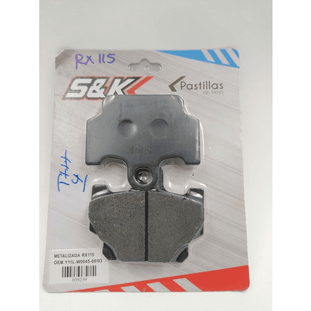 Pastillas De Freno Delantero Rx-115/ Rx-125/135 /// Xt-500