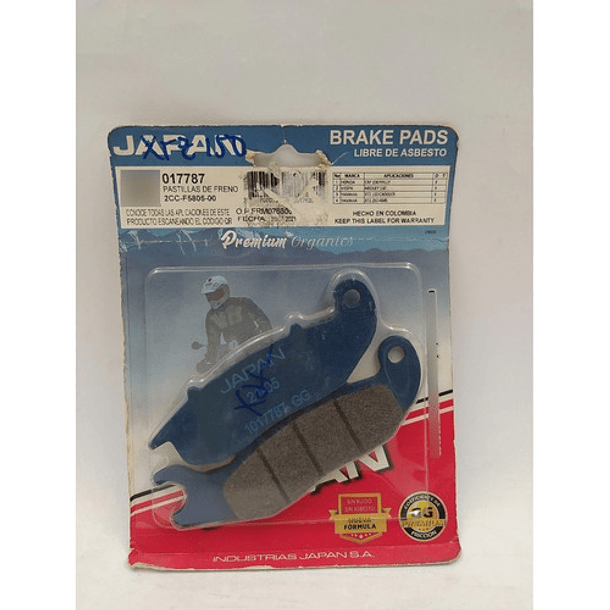 Pastillas De Freno Delantero Xtz-150 // Cbf-250 Rally