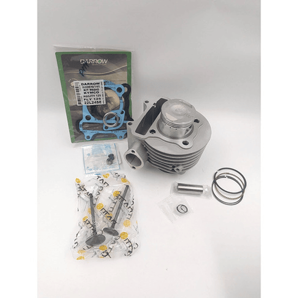 Cilindro Agility-125+valvulas+sellos+kit Medio De Empaques 1