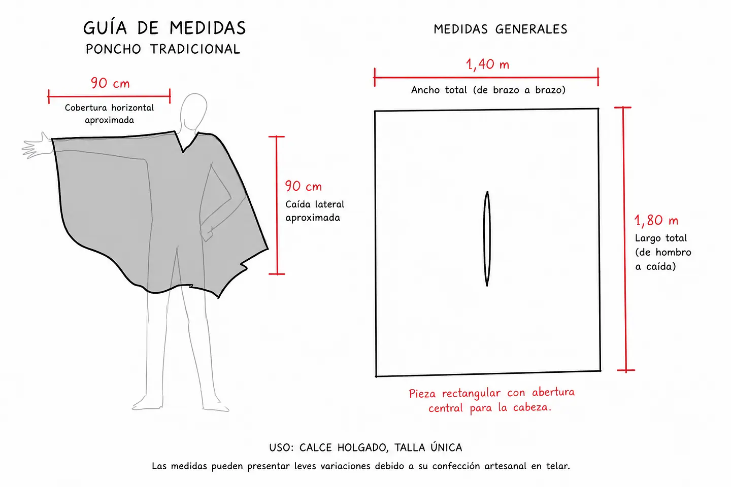 Poncho tradicional color Camel - Listado cordoncillo Beige. 6
