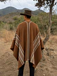 Poncho tradicional color Camel - Listado cordoncillo Beige. - Miniatura 3