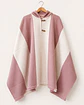 Poncho con Gorro - Diseño Campo - Color Palo Rosa con Crudo. - Miniatura 1