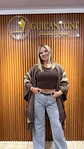 Ruana Café y Beige. - Miniatura 3