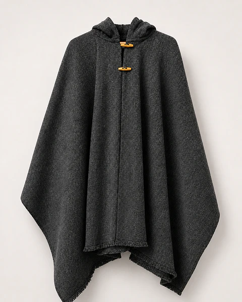 Poncho con gorro - Color Marengo.
