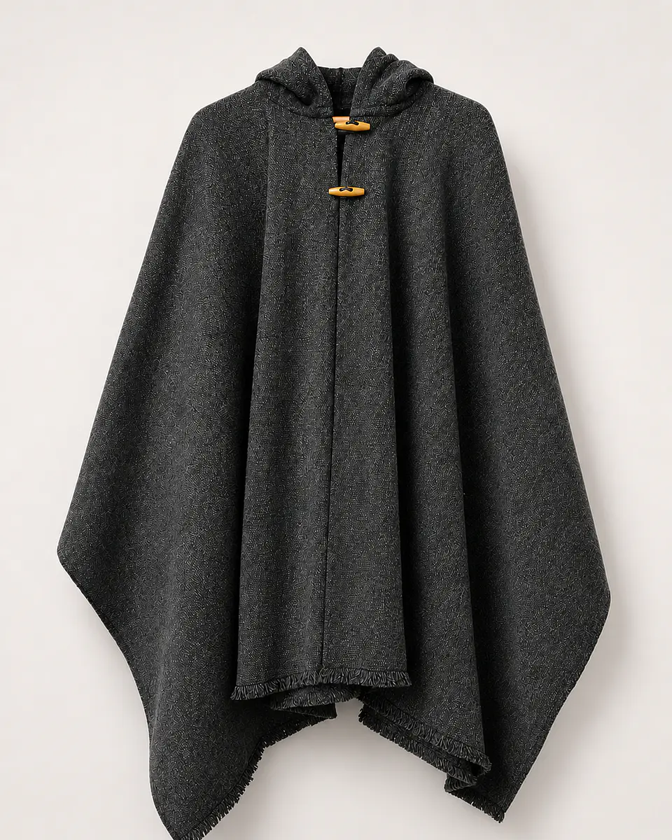 Poncho con gorro - Color Marengo. 1