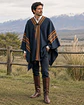 Poncho Tradicional Gris Marengo - Peinecillo Camel. - Miniatura 3