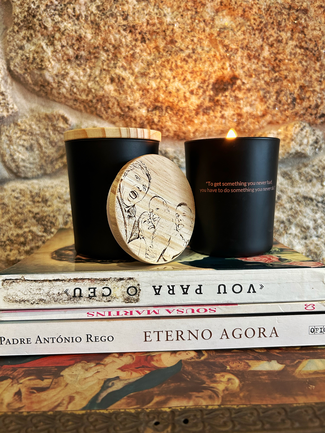 Vela Aromática Artesanal Personalizada Frase e Fotografia 5