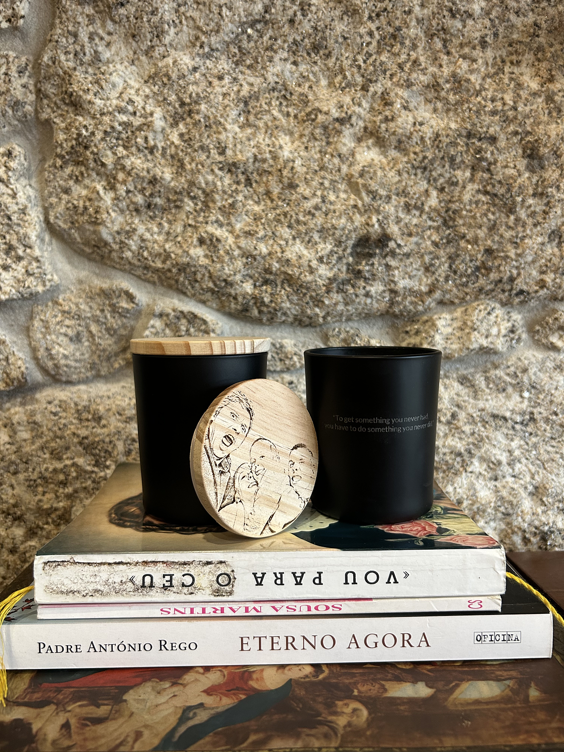 Vela Aromática Artesanal Personalizada Frase e Fotografia 8