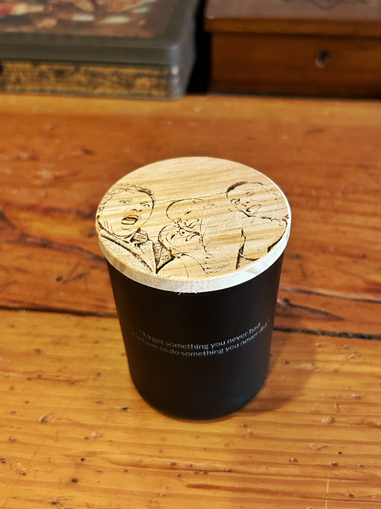 Vela Aromática Artesanal Personalizada Frase e Fotografia 1