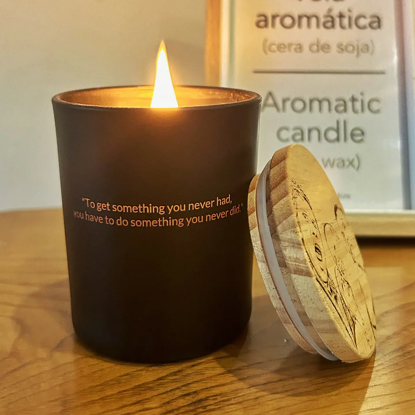 Vela Aromática Artesanal Frase Personalizada 2