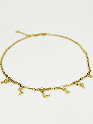 Colar Letras c/ Zircónias