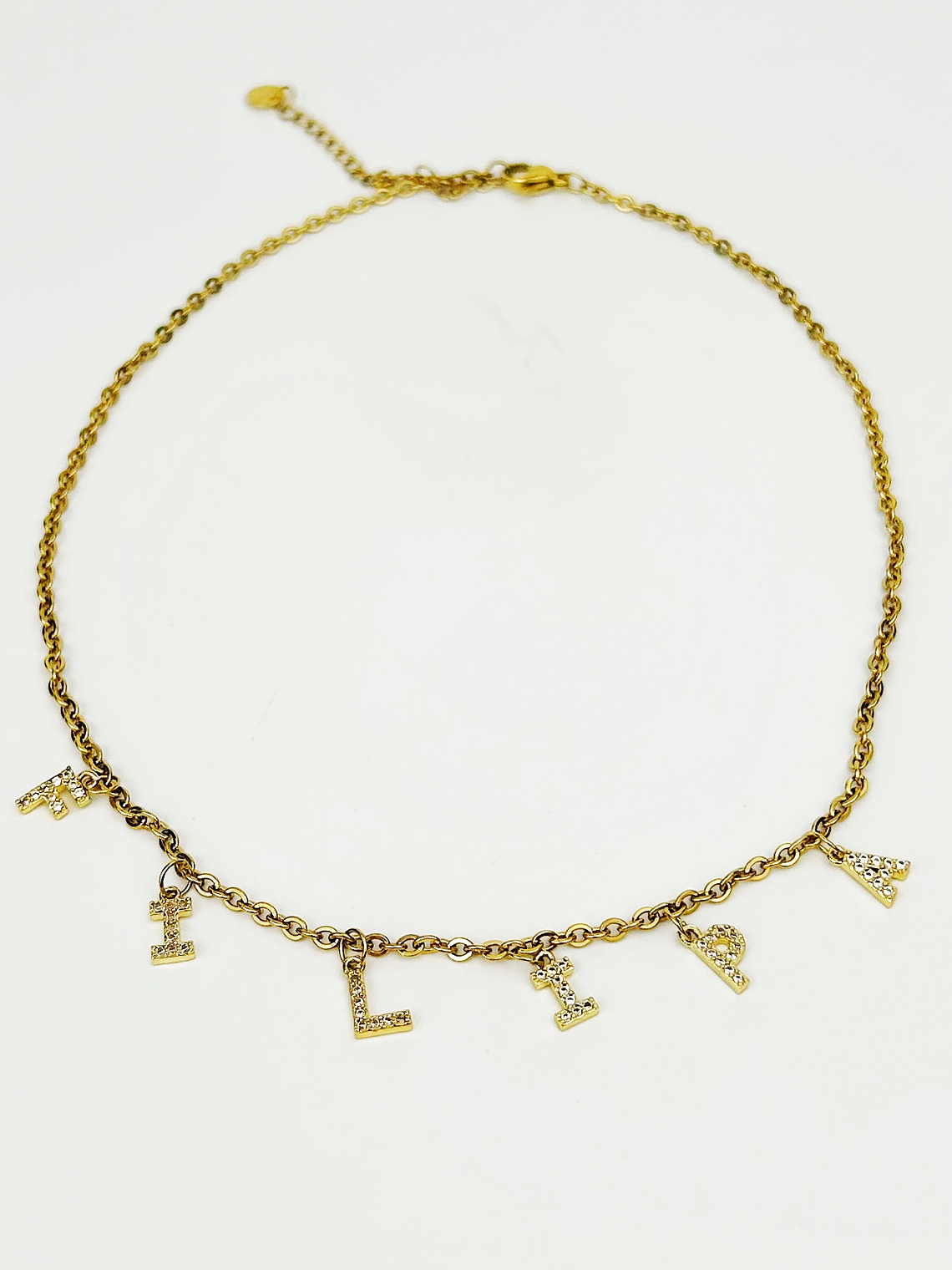 Colar Letras c/ Zircónias 2