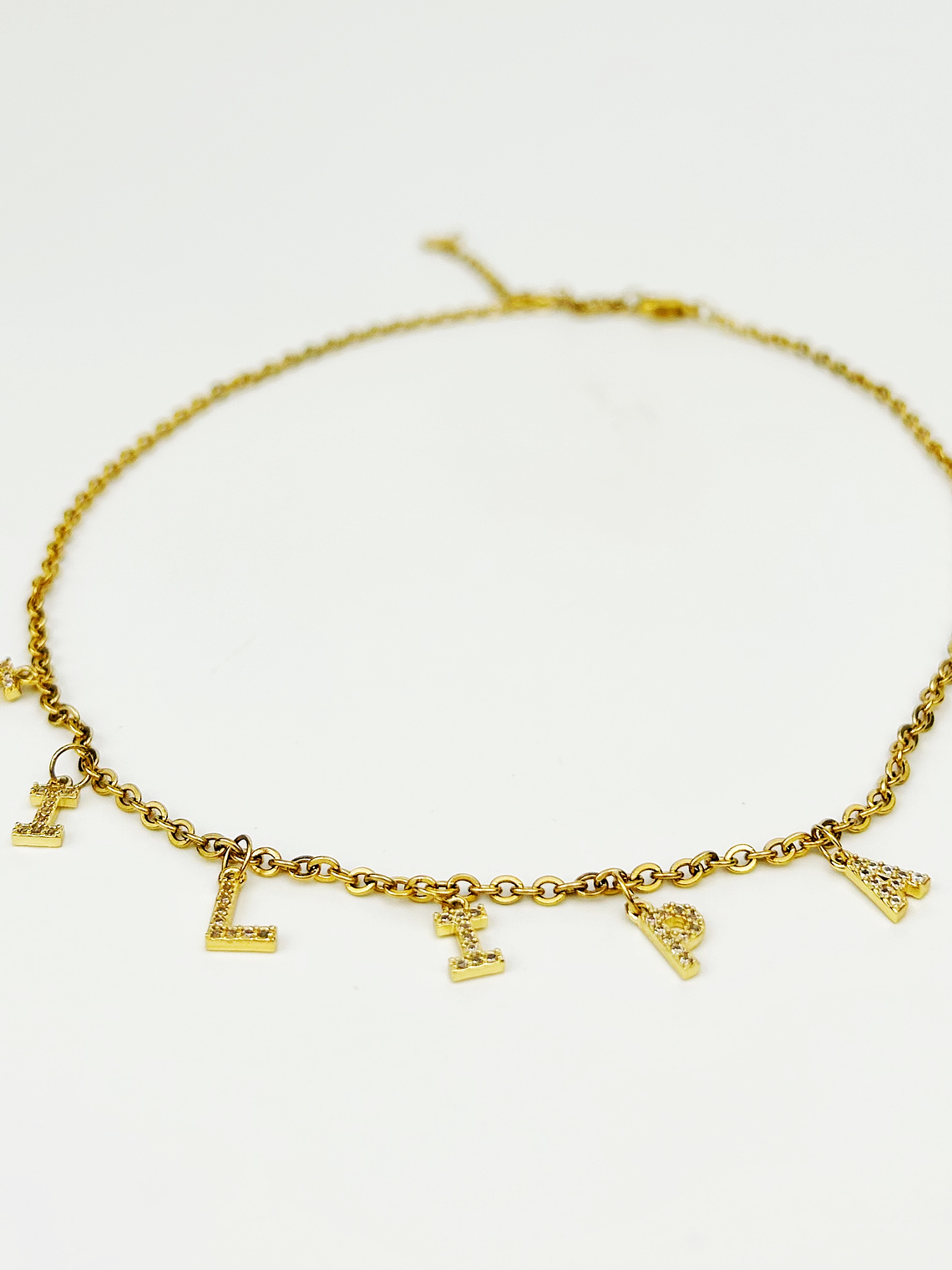 Colar Letras c/ Zircónias 3