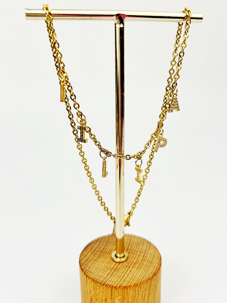 Colar Letras c/ Zircónias 7