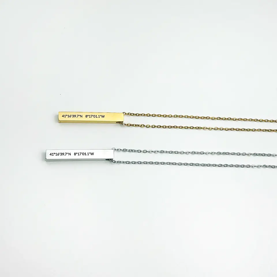 Colar com Coordenadas Personalizado 3