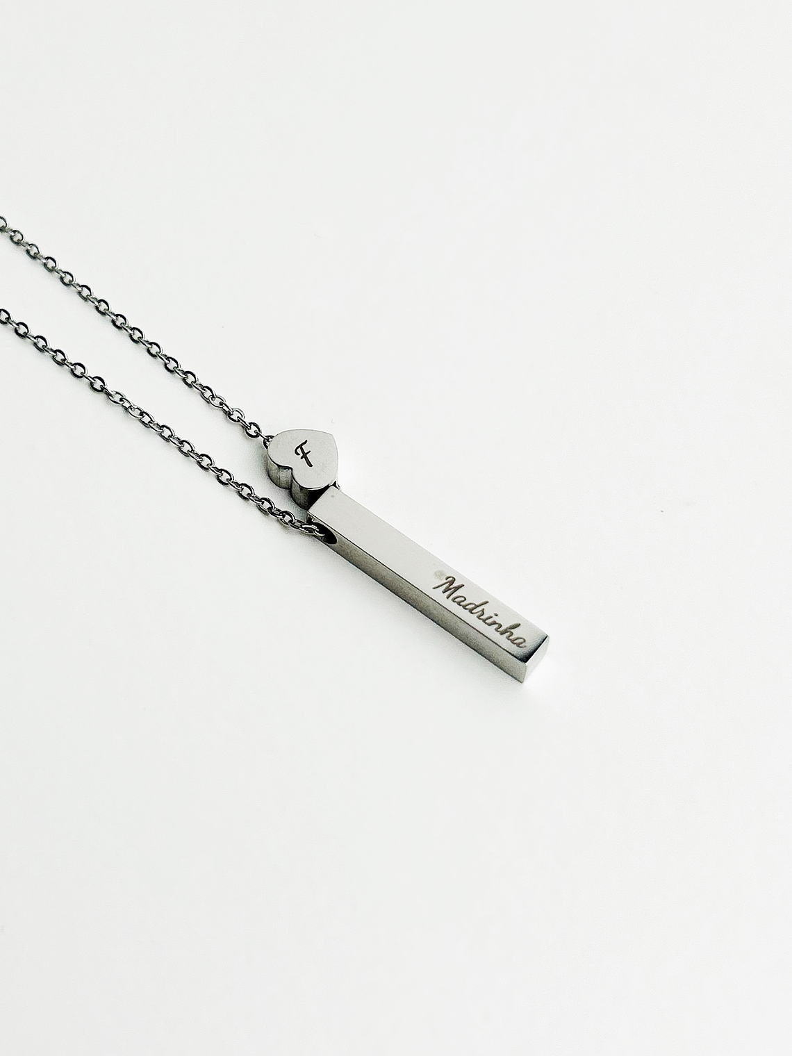 Colar Barra e Coração Personalizado 4