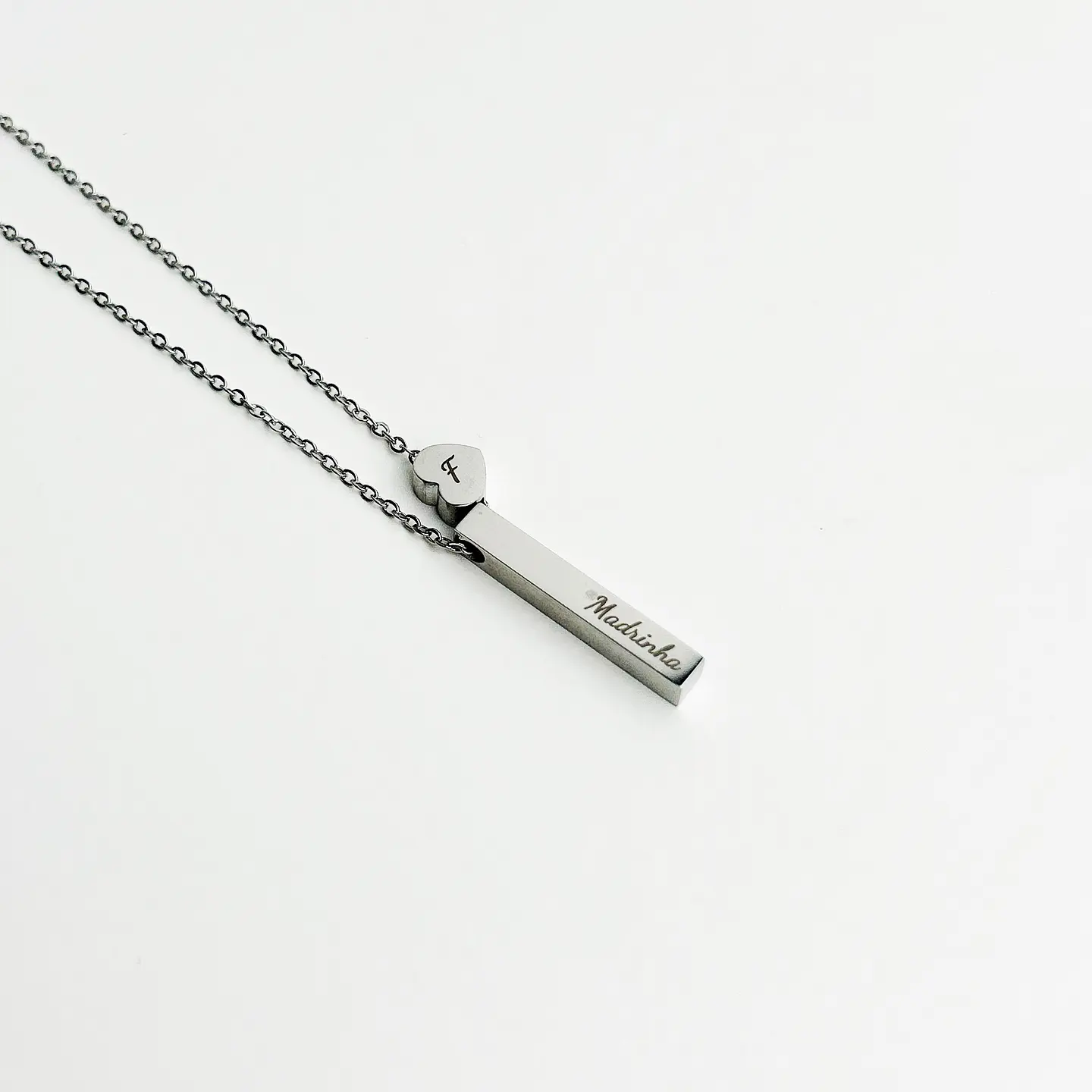 Colar Barra e Coração Personalizado 4