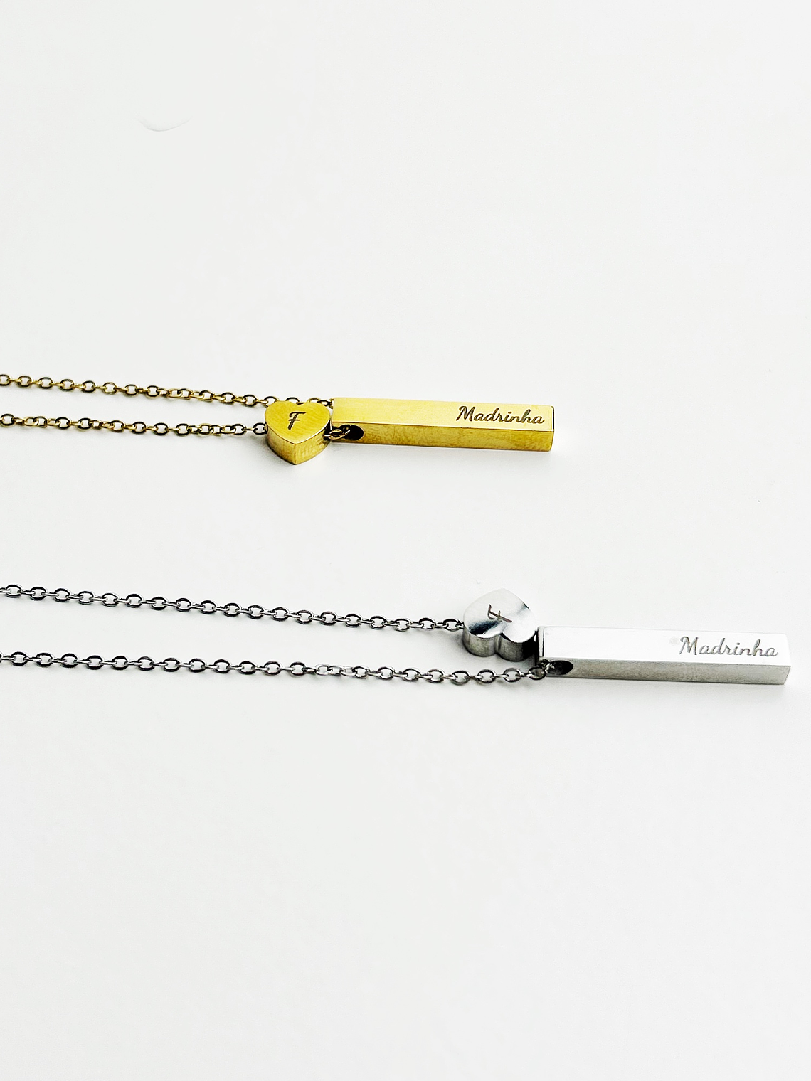 Colar Barra e Coração Personalizado 2