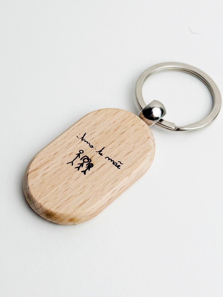 Porta-chaves Arredondado Madeira Personalizado com Fotografia  4