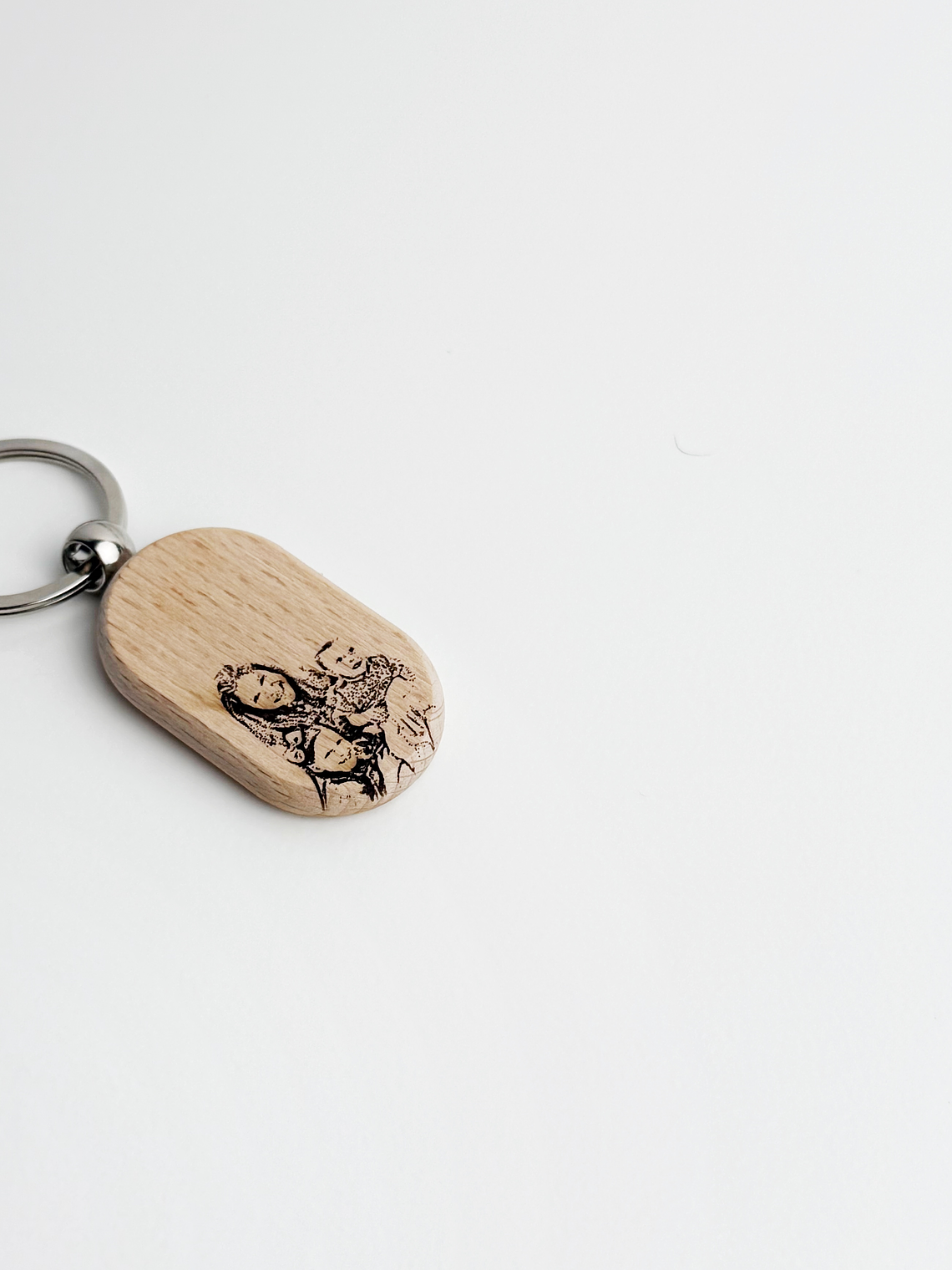Porta-chaves Arredondado Madeira Personalizado com Fotografia  2