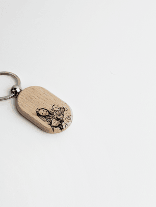 Porta-chaves Arredondado Madeira Personalizado com Fotografia 