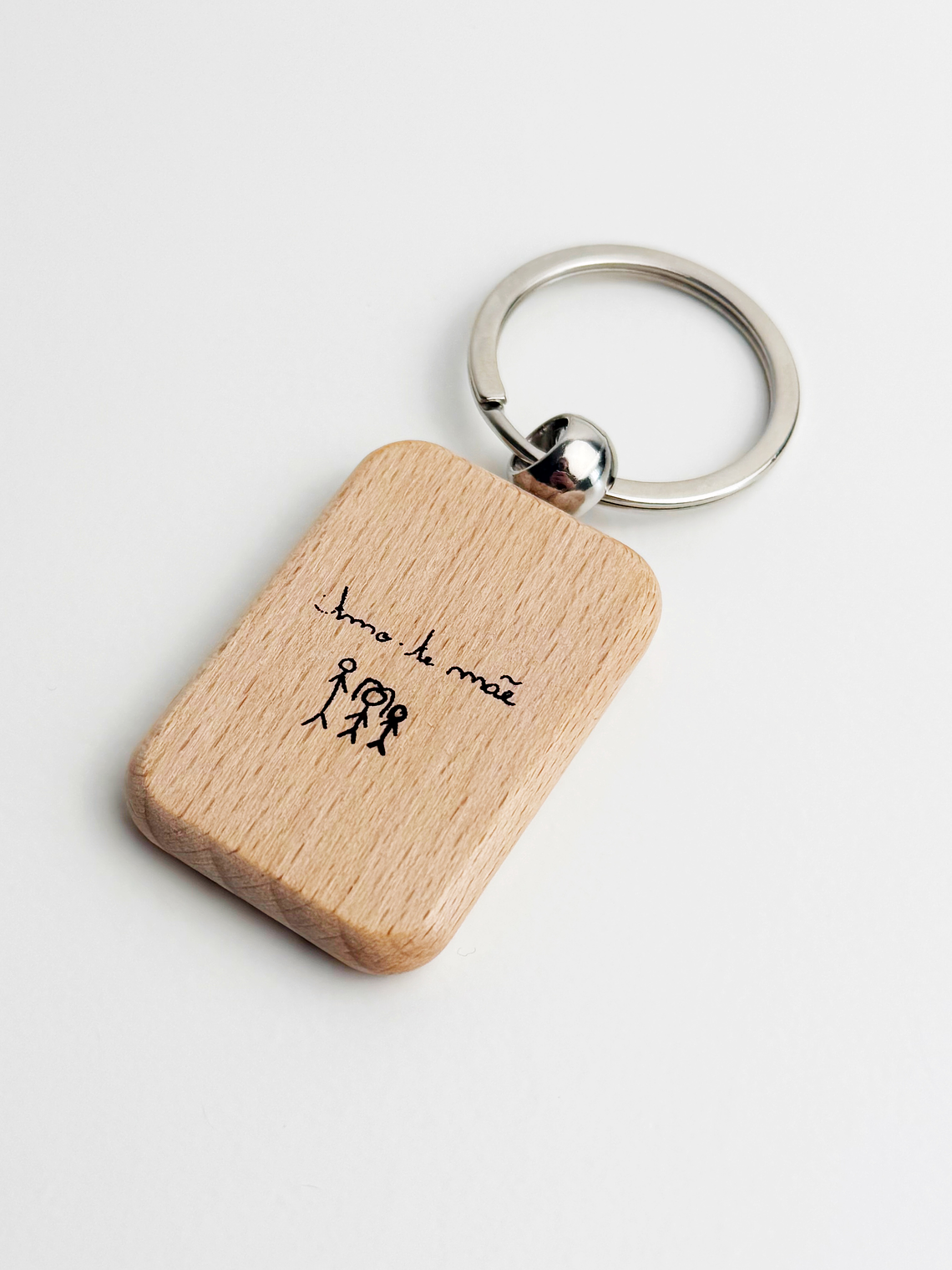 Porta-chaves Quadrado Madeira Personalizado com Fotografia 3
