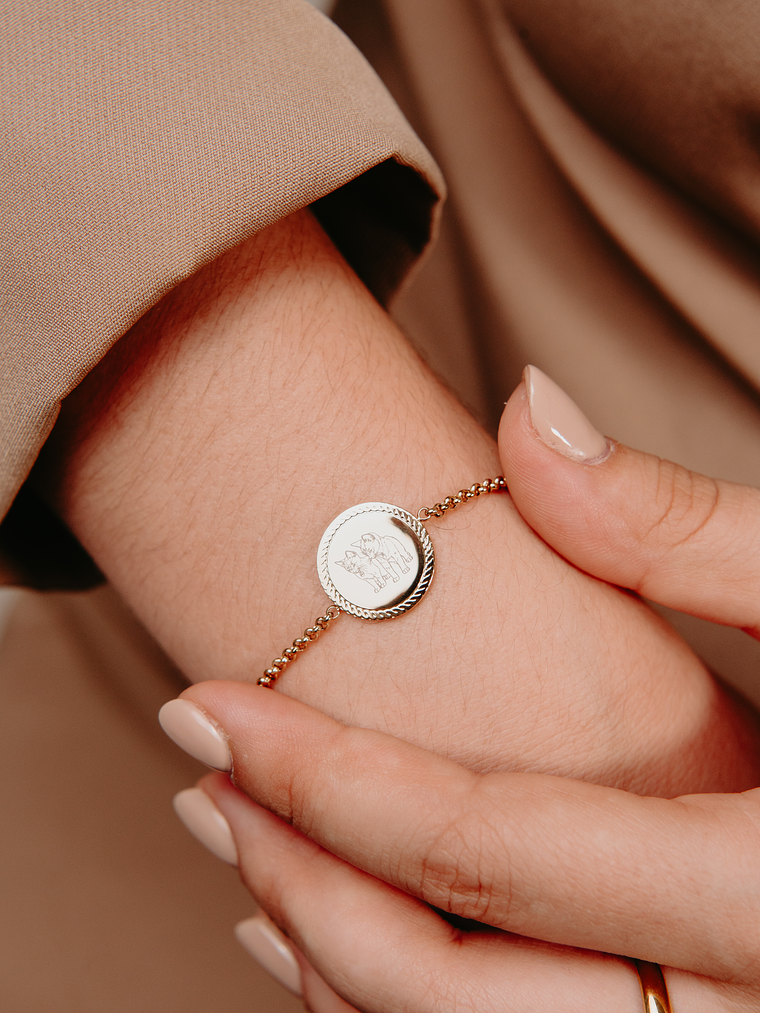 Pulseira Personalizada Redonda Trabalhada c/ Fotografia 1