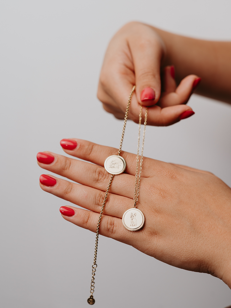 Colar Personalizado Redondo Trabalhado c/ Fotografia   2