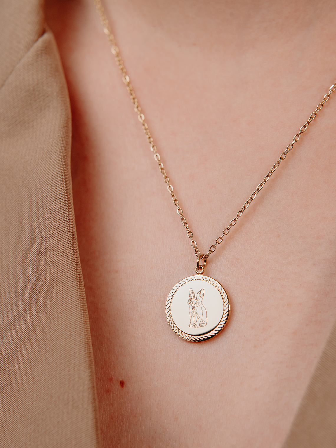 Colar Personalizado Redondo Trabalhado c/ Fotografia   1