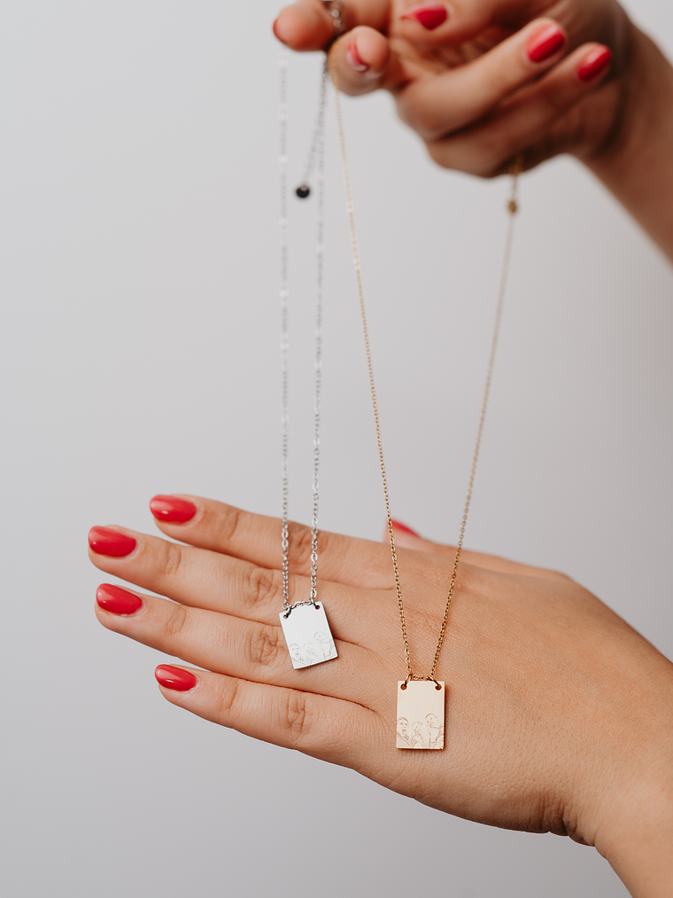 Colar Memórias Eternas (medalha retangular) 3