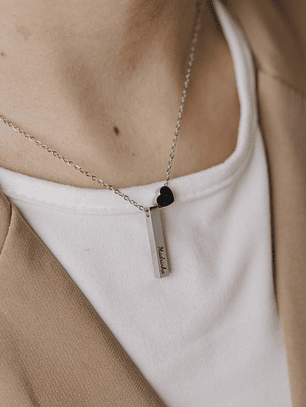 Colar Barra e Coração Personalizado
