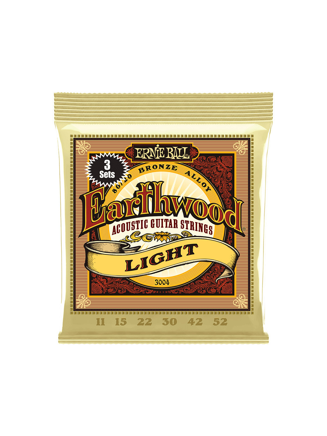 Cuerdas para Guitarra Acústica pack 3 unidades P03004 Earthwood 80/20 Ernie Ball 1