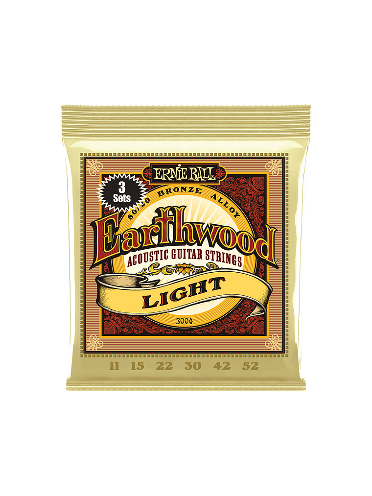 Cuerdas para Guitarra Acústica pack 3 unidades P03004 Earthwood 80/20 Ernie Ball 1