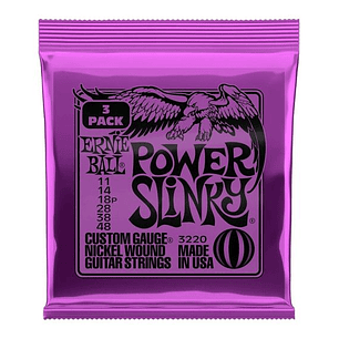 P03220 Pack 3 set Cuerda Guitarra Power Slinky 11-48 ERNIE BALL