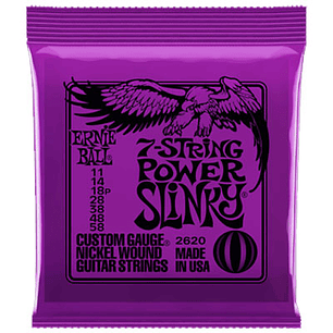 P02620 Set 7 Cuerdas G. Eléctrica Power Slinky 11-58 Ernie Ball