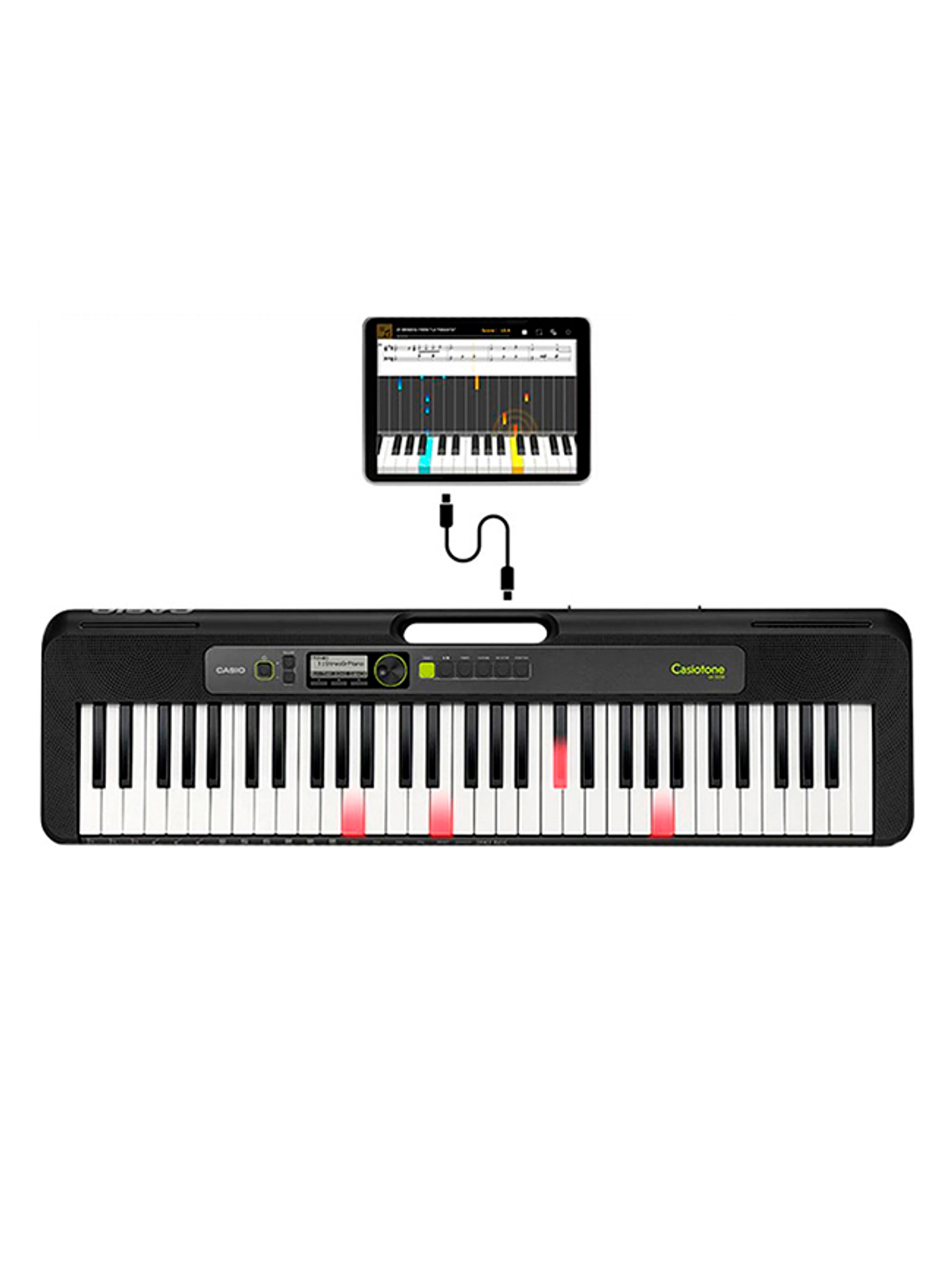 Pack teclado Casio LK-S250BK + Atril + funda y Transformador Original 3