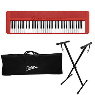 Pack Teclado Casio CT-S1 Rojo + Atril + Funda.