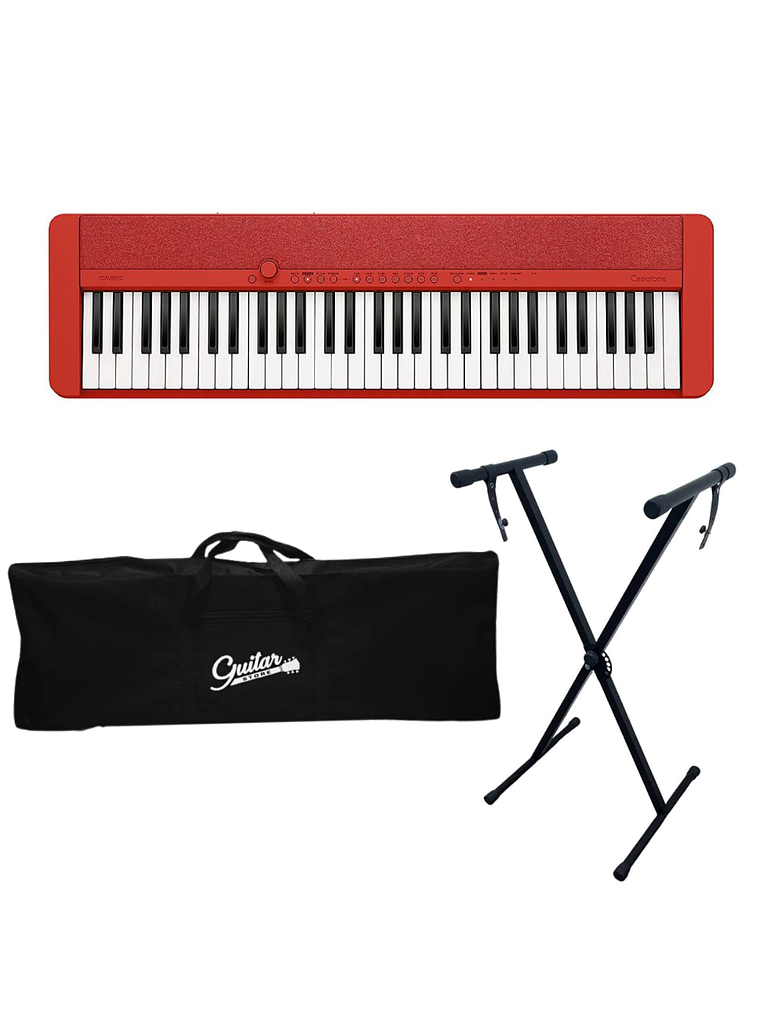 Pack Teclado Casio CT-S1 Rojo + Atril + Funda. 1